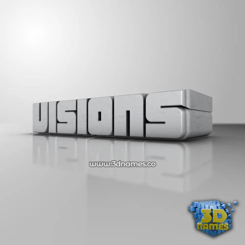 visions in White Metro style - 3D name wallpaper