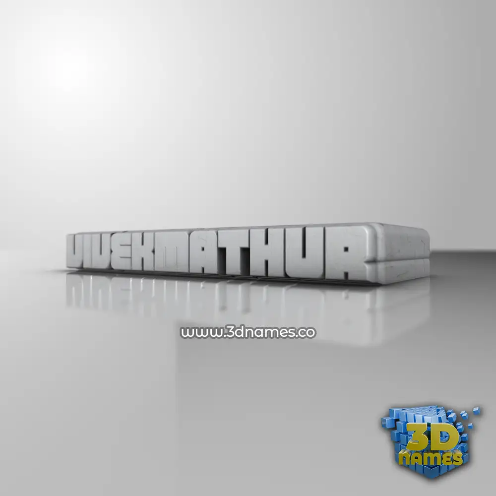 vivekmathur in White Metro style - 3D name wallpaper