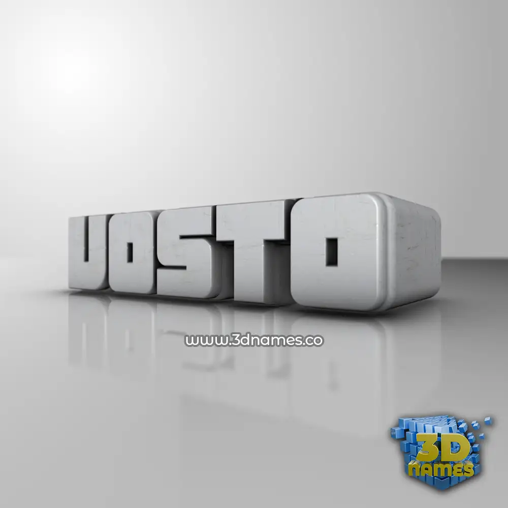 vosto in White Metro style - 3D name wallpaper