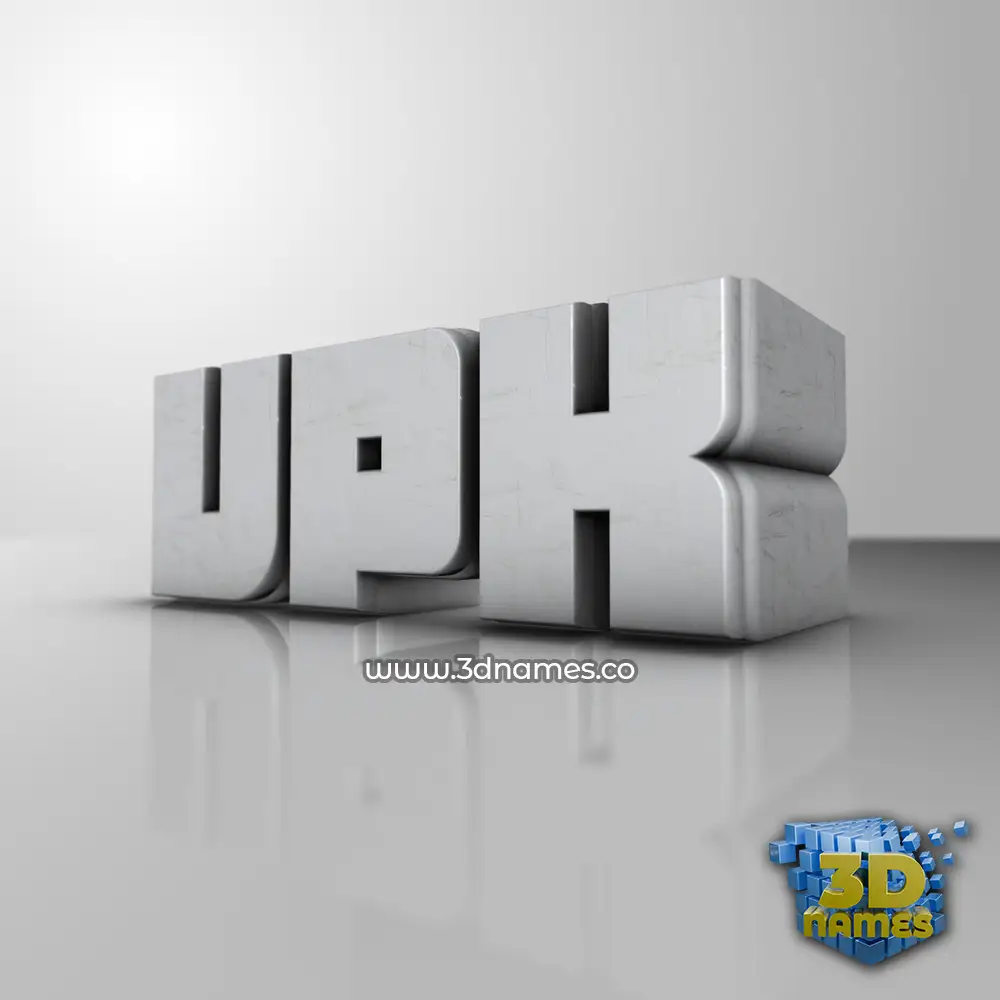 vpk in White Metro style - 3D name wallpaper