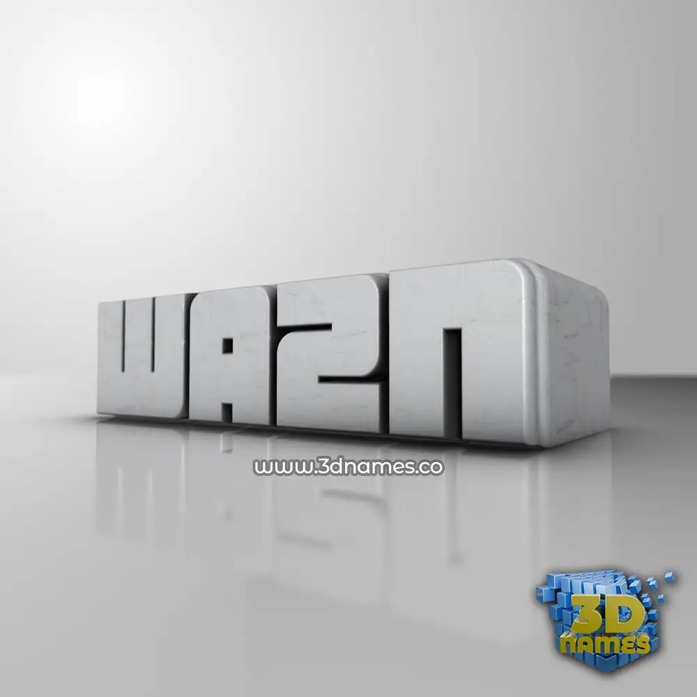 wa2n in White Metro style - 3D name wallpaper