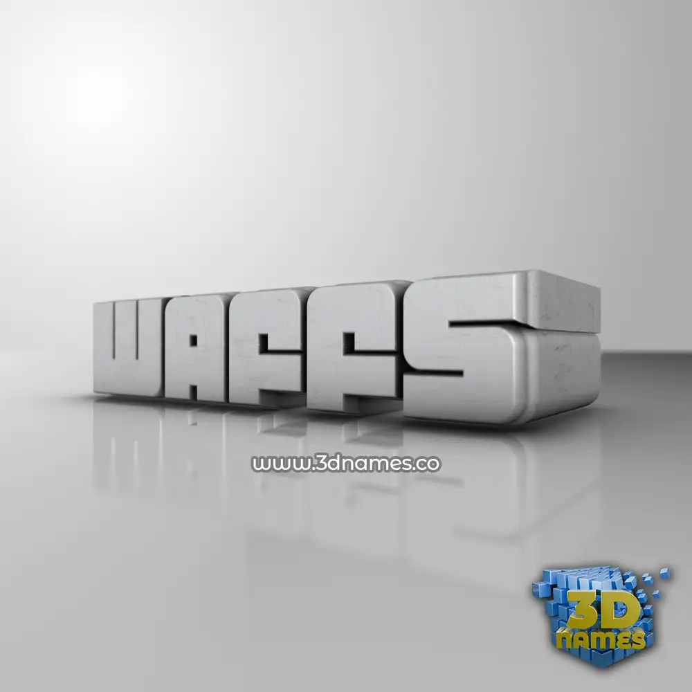 waffs in White Metro style - 3D name wallpaper