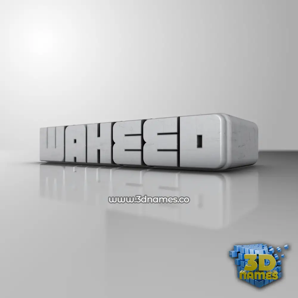 waheed in White Metro style - 3D name wallpaper