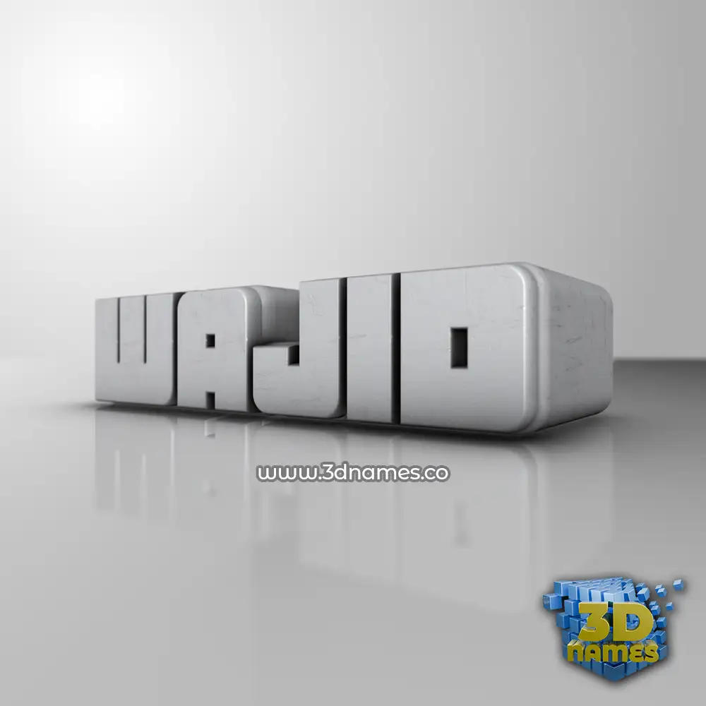 wajid in White Metro style - 3D name wallpaper