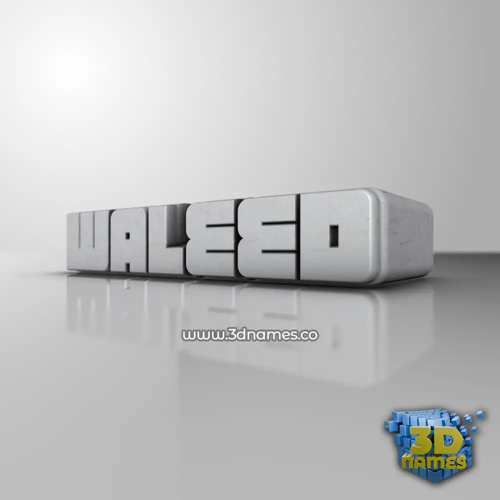 waleed in White Metro style - 3D name wallpaper