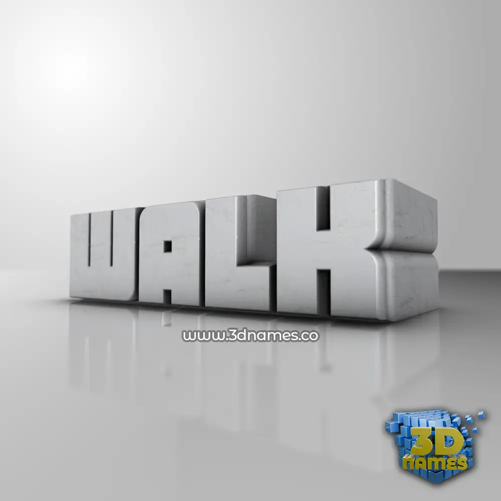 walk in White Metro style - 3D name wallpaper