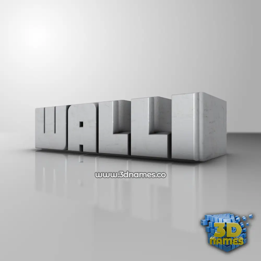 walli in White Metro style - 3D name wallpaper