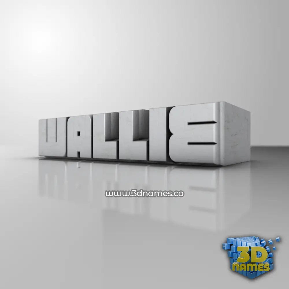 wallie in White Metro style - 3D name wallpaper