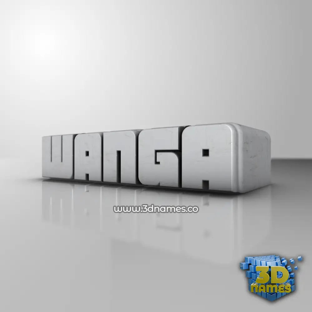 wanga in White Metro style - 3D name wallpaper