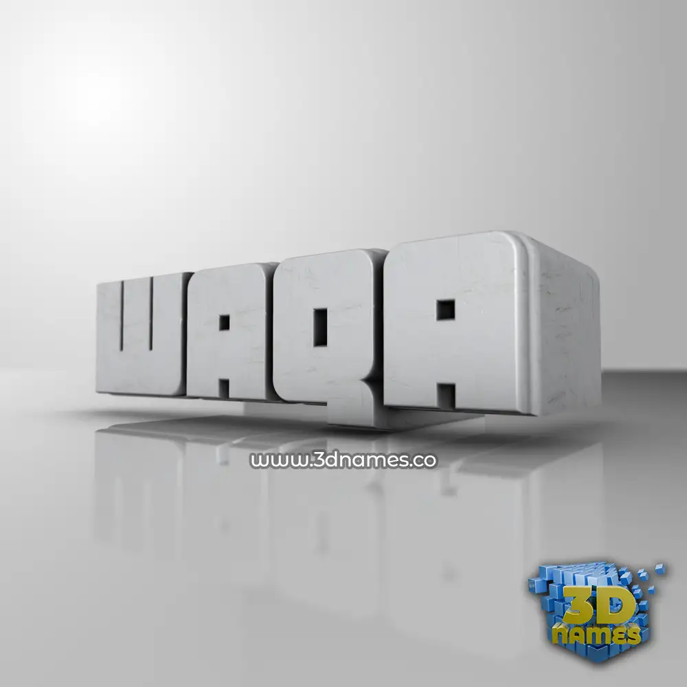 waqa in White Metro style - 3D name wallpaper