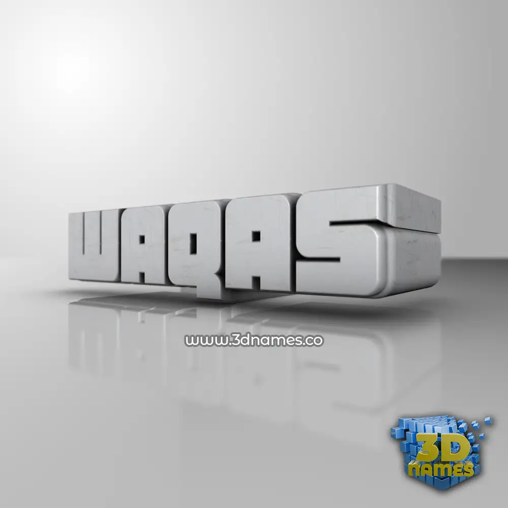 waqas in White Metro style - 3D name wallpaper