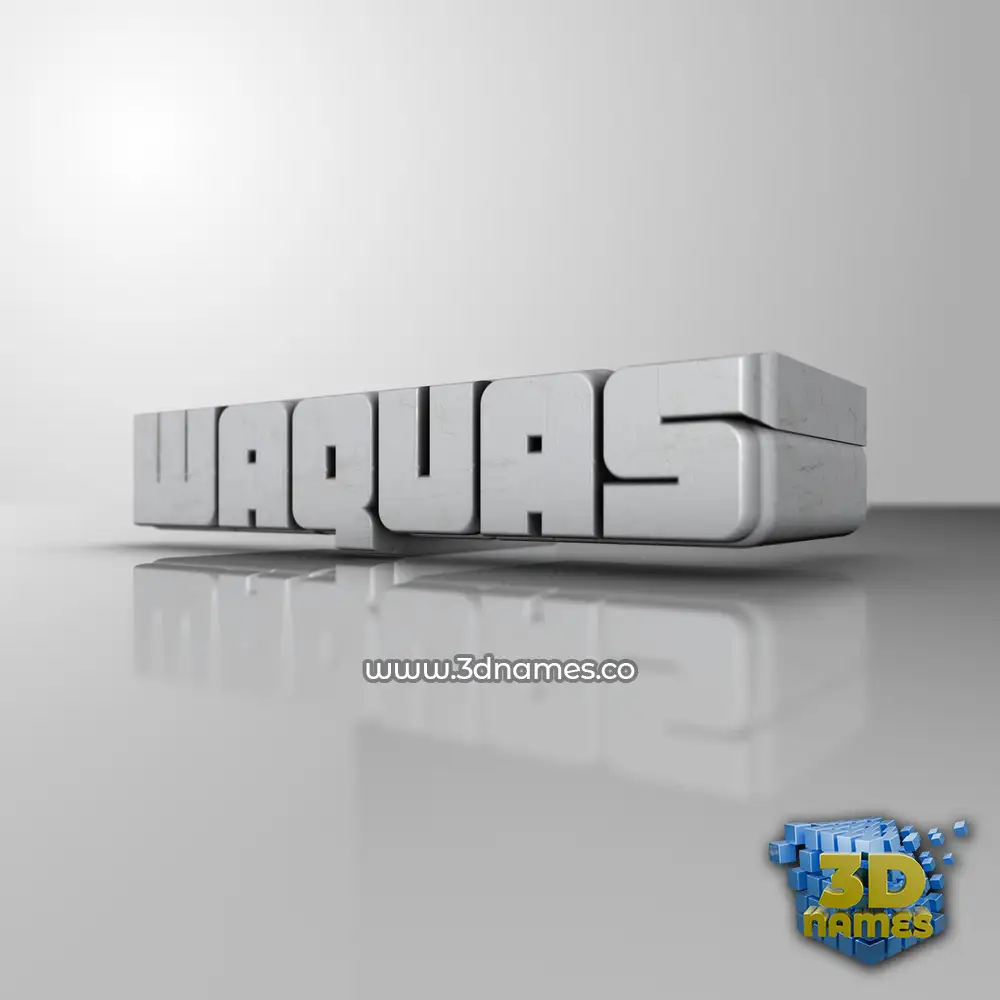 waquas in White Metro style - 3D name wallpaper