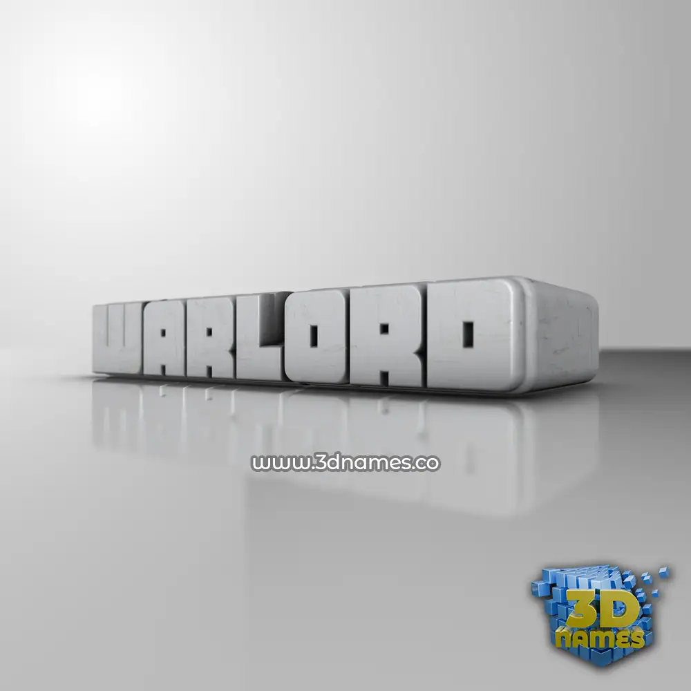 warlord in White Metro style - 3D name wallpaper