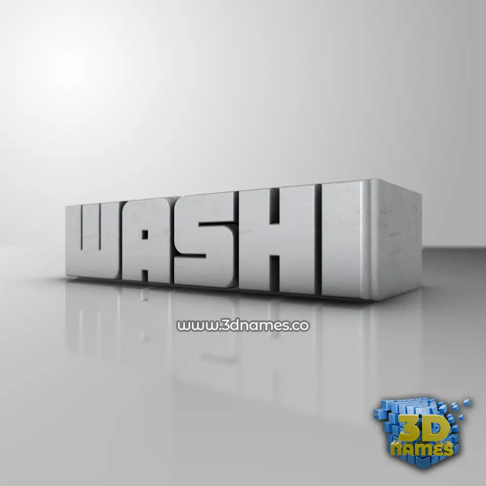 washi in White Metro style - 3D name wallpaper