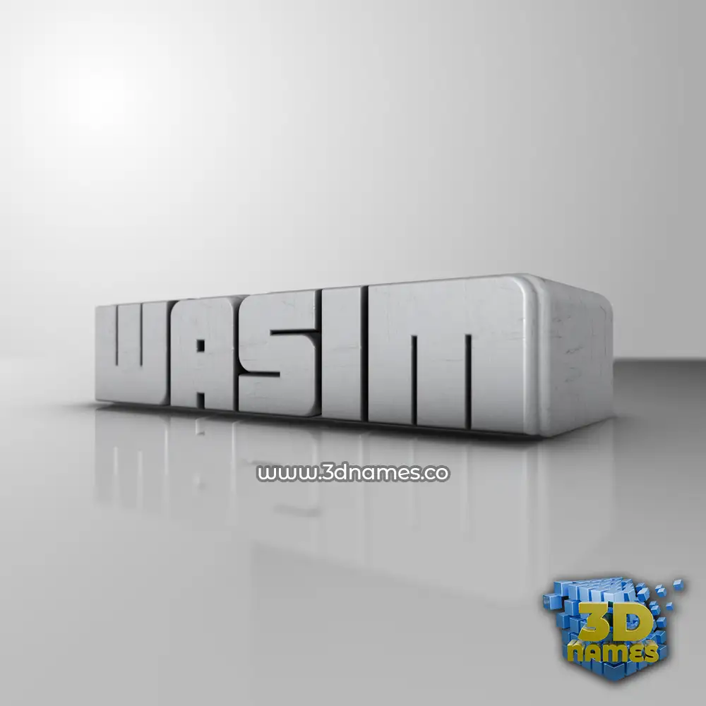 wasim in White Metro style - 3D name wallpaper