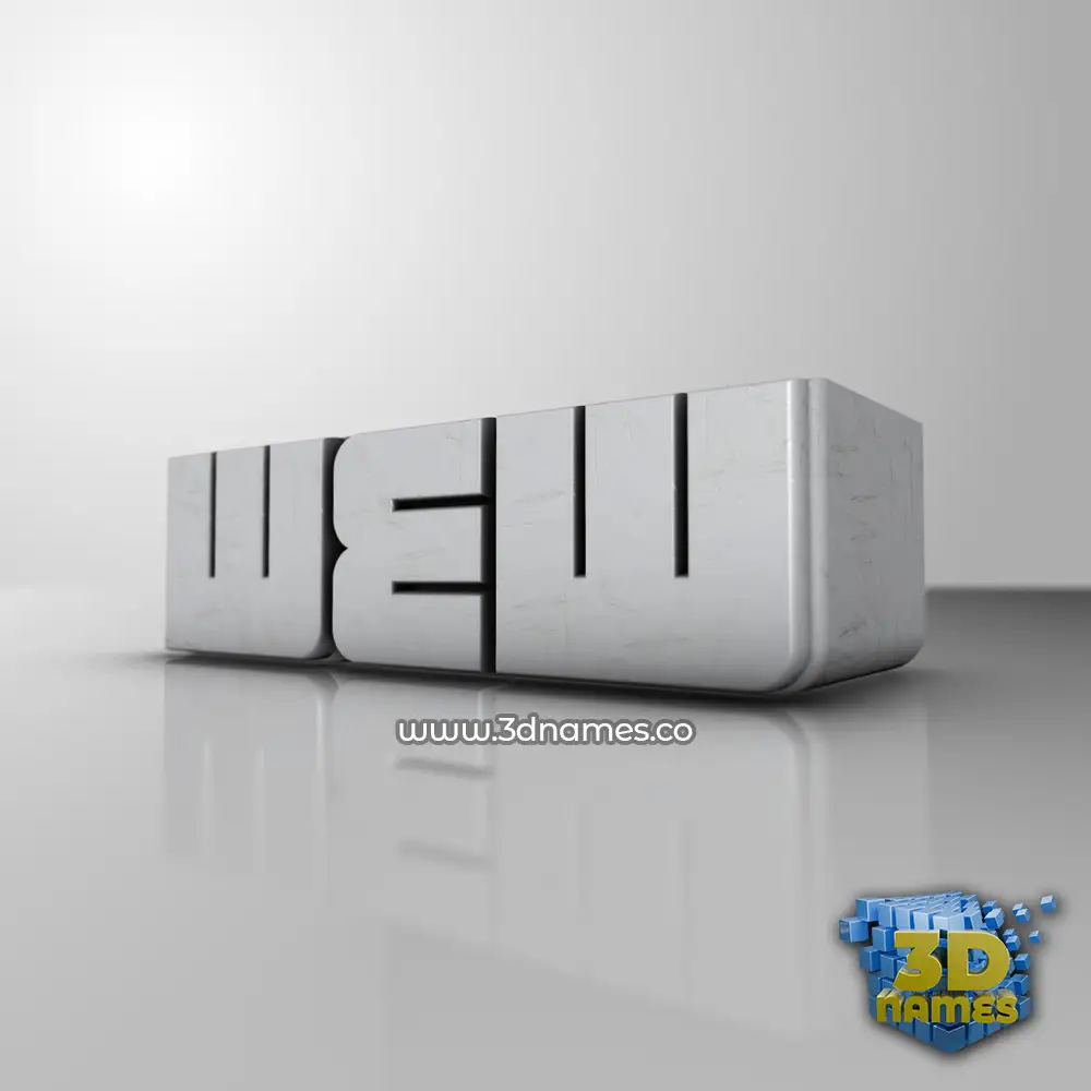 wew in White Metro style - 3D name wallpaper