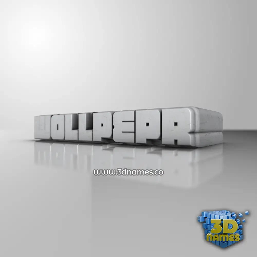 wollpepr in White Metro style - 3D name wallpaper