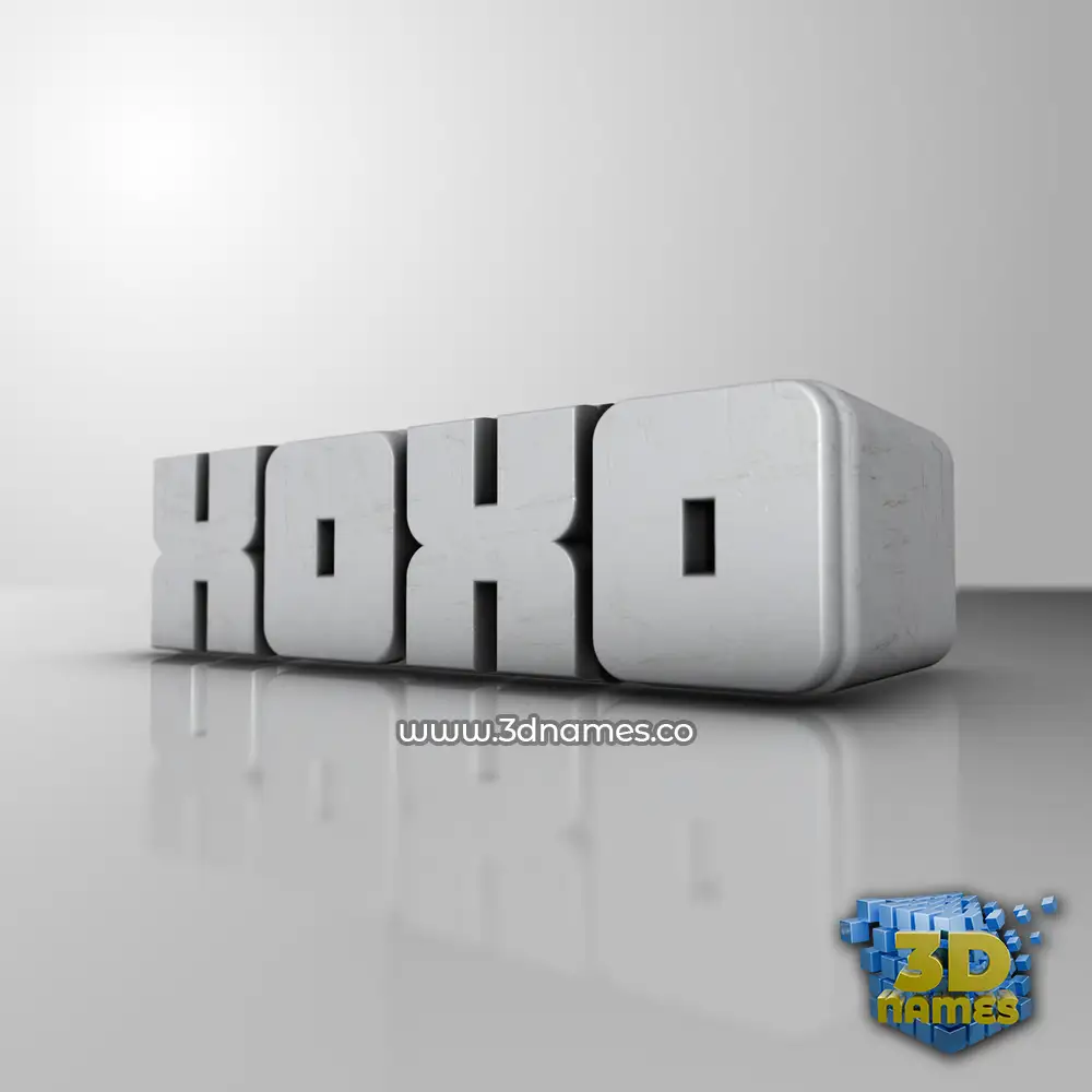 xoxo in White Metro style - 3D name wallpaper