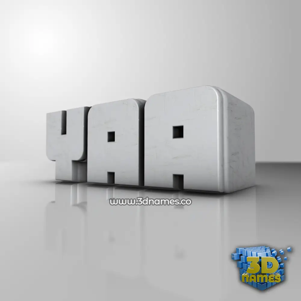 yaa in White Metro style - 3D name wallpaper