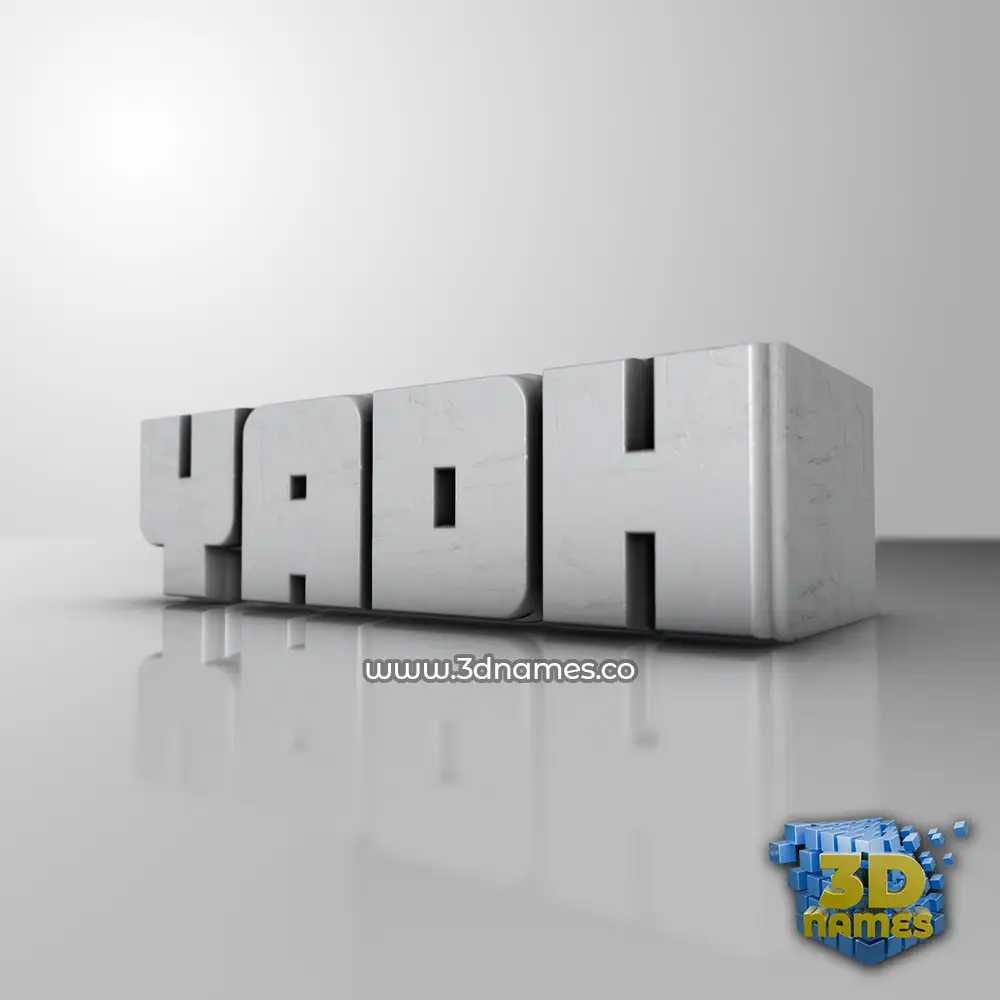 yadh in White Metro style - 3D name wallpaper