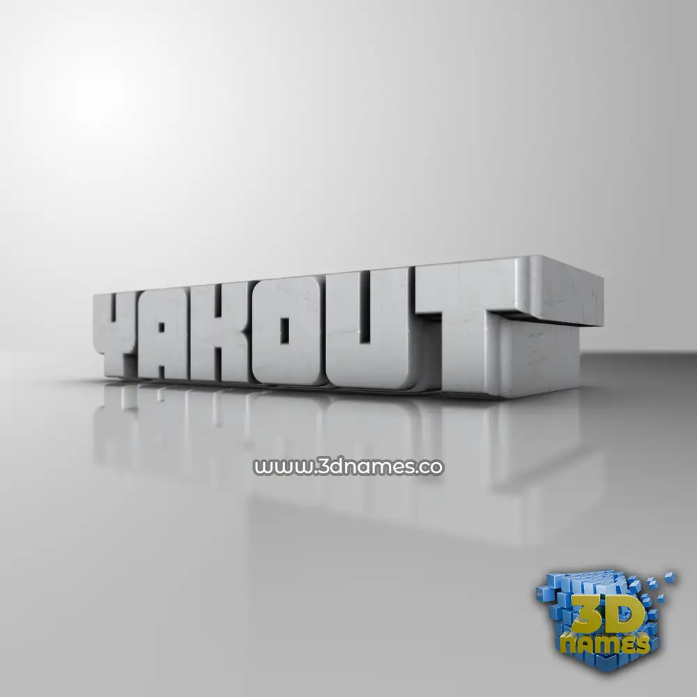 yakout in White Metro style - 3D name wallpaper