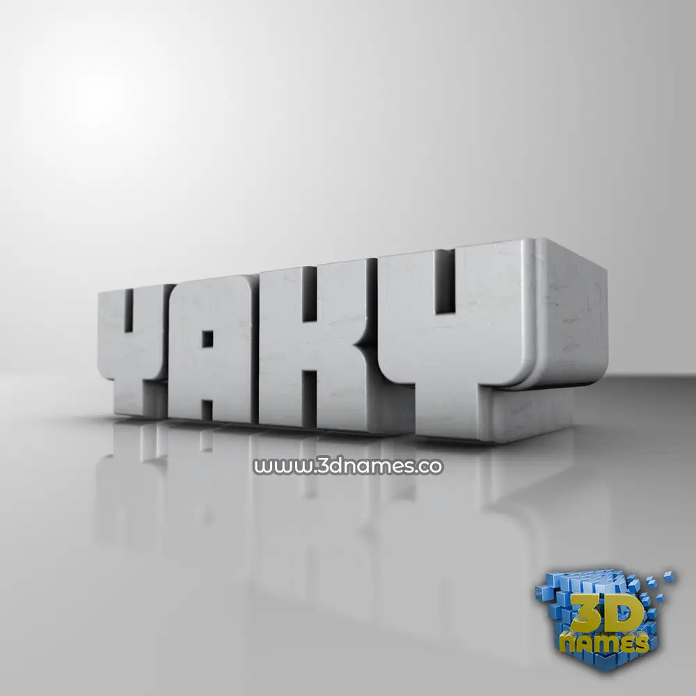 yaky in White Metro style - 3D name wallpaper