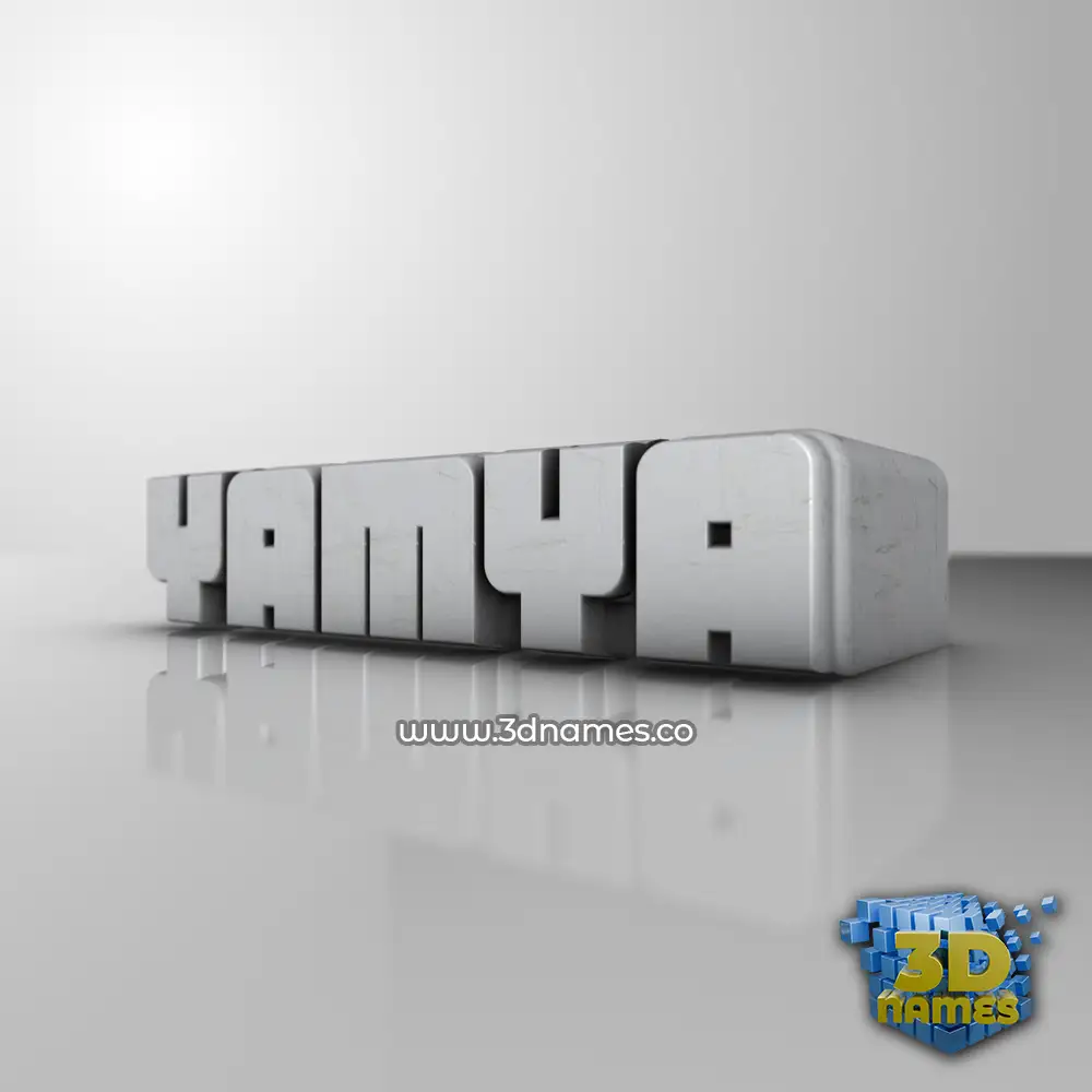 yamya in White Metro style - 3D name wallpaper