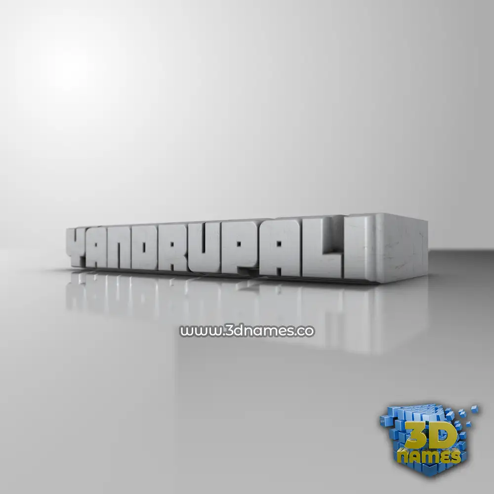 yandrupali in White Metro style - 3D name wallpaper