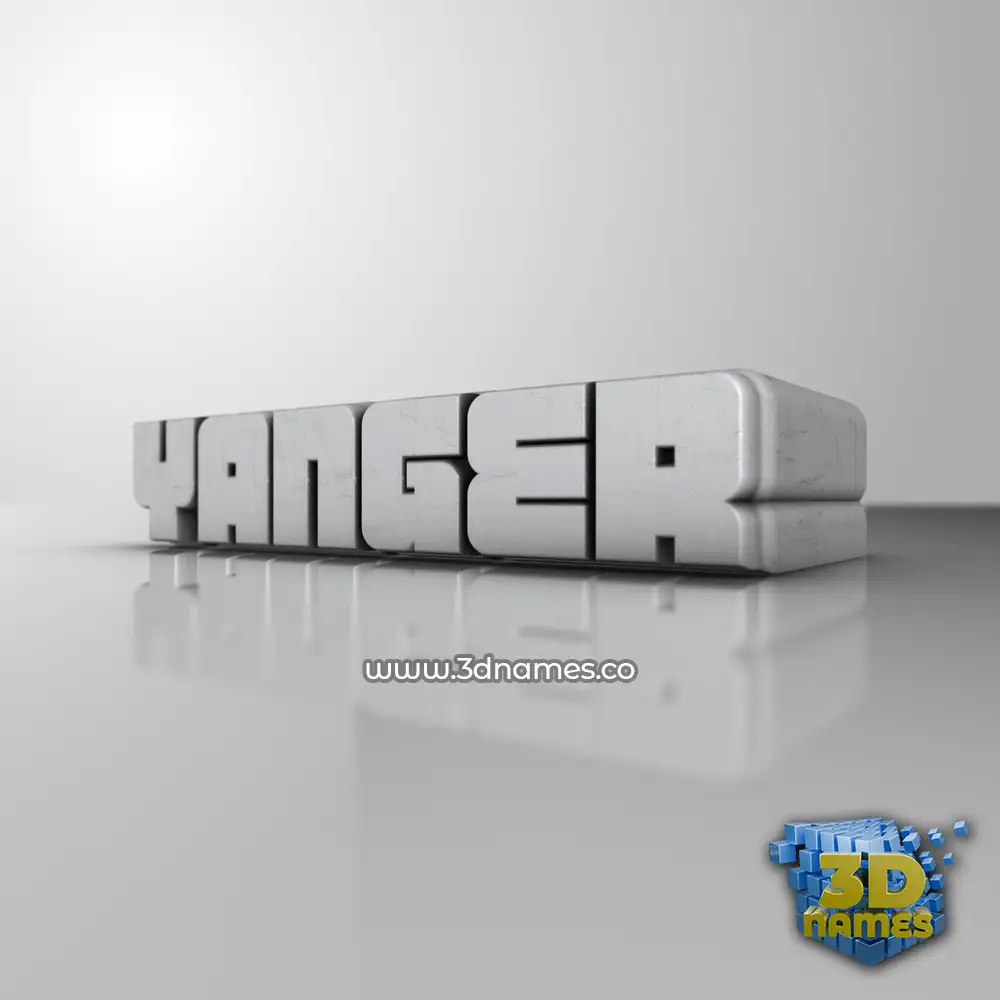yanger in White Metro style - 3D name wallpaper