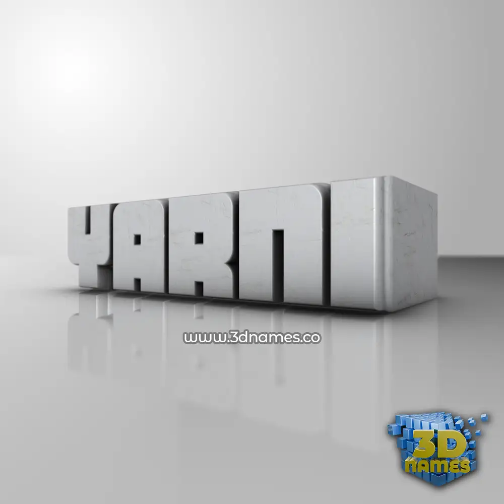 yarni in White Metro style - 3D name wallpaper