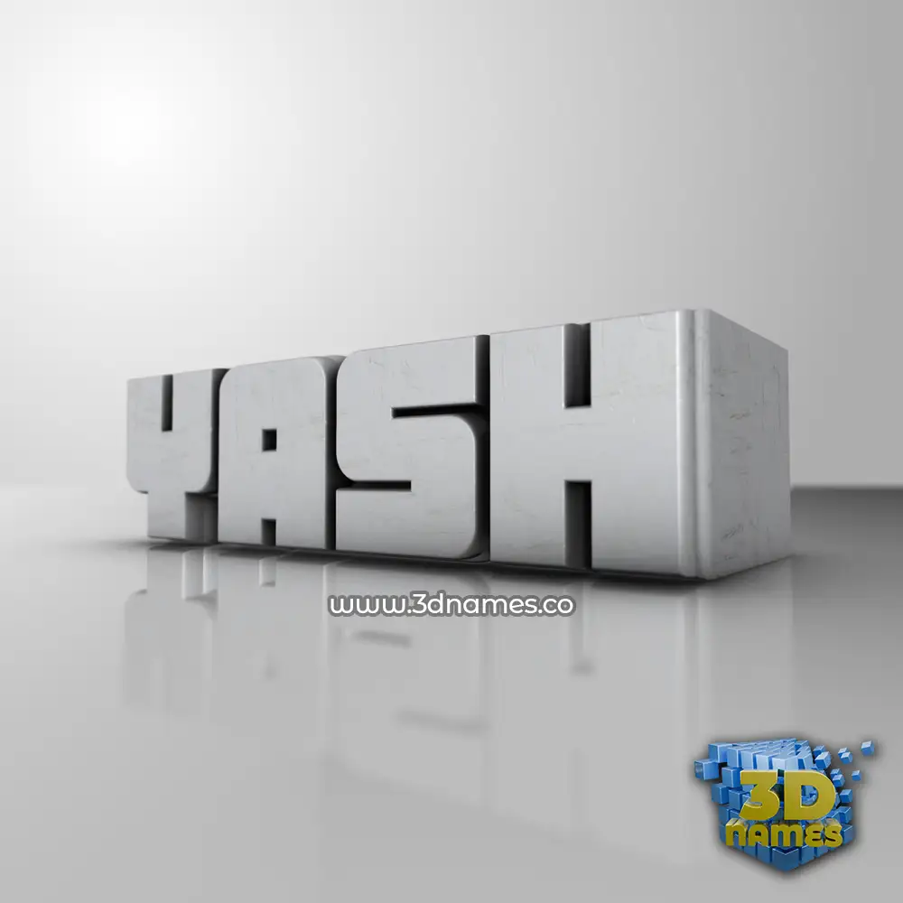 yash in White Metro style - 3D name wallpaper