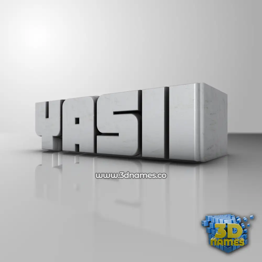yasii in White Metro style - 3D name wallpaper