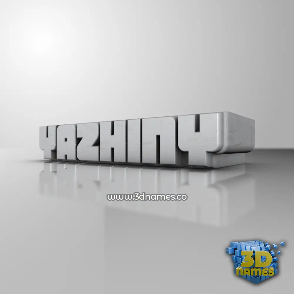 yazhiny in White Metro style - 3D name wallpaper