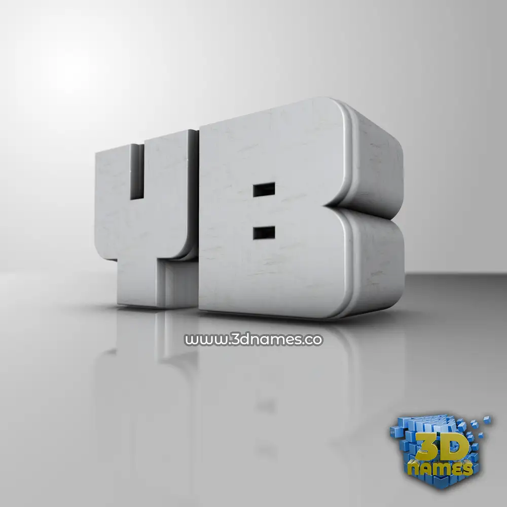 yb in White Metro style - 3D name wallpaper