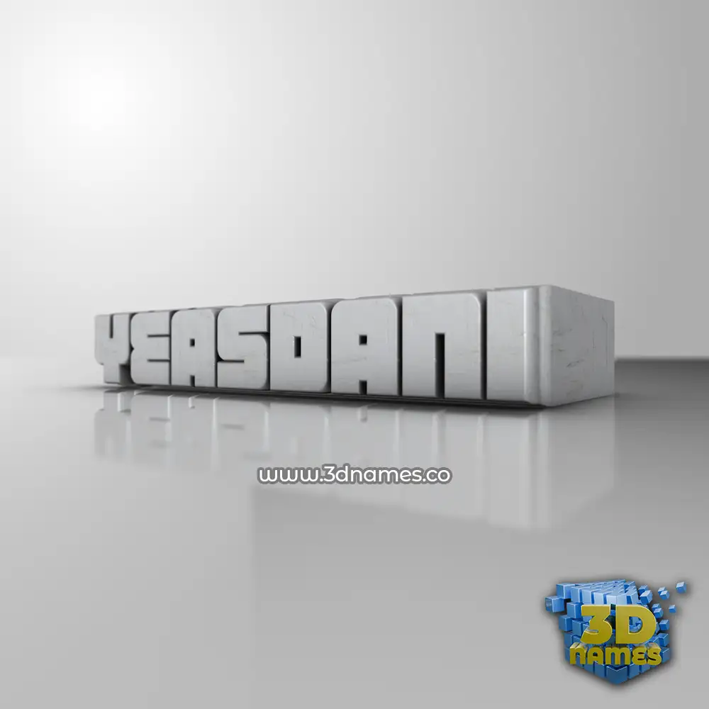 yeasdani in White Metro style - 3D name wallpaper
