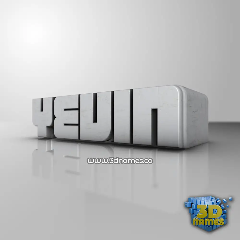 yevin in White Metro style - 3D name wallpaper