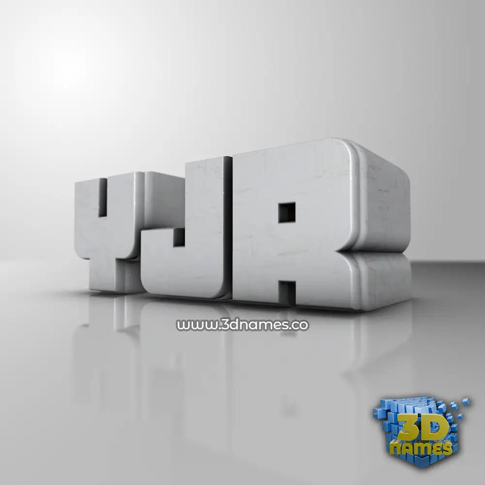 yjr in White Metro style - 3D name wallpaper