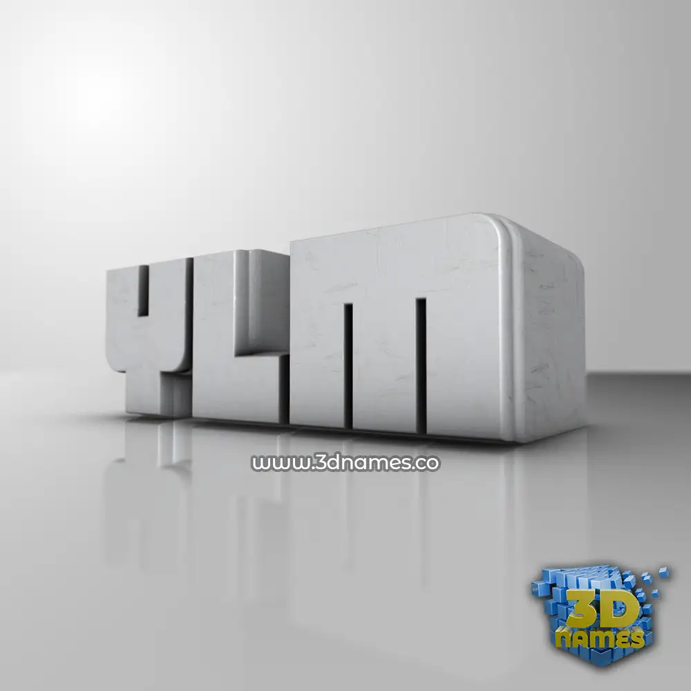ylm in White Metro style - 3D name wallpaper