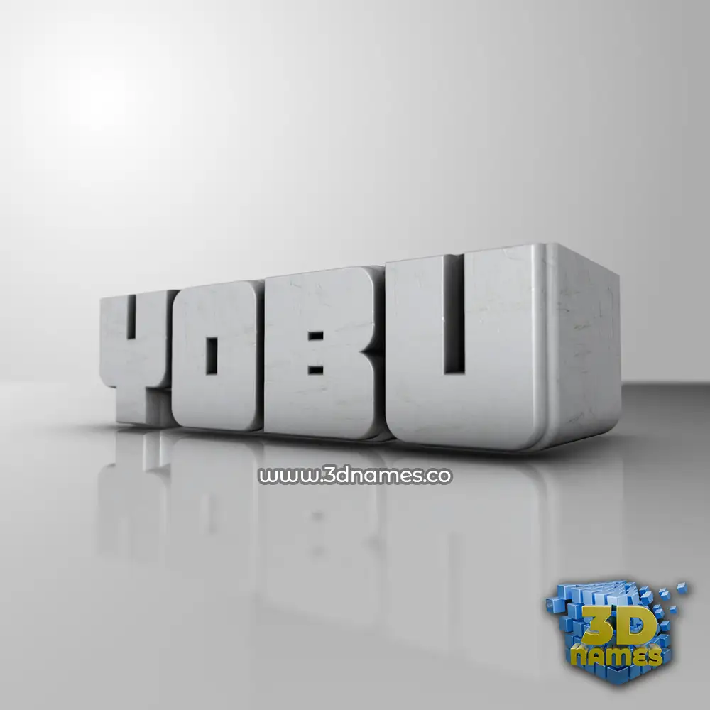 yobu in White Metro style - 3D name wallpaper