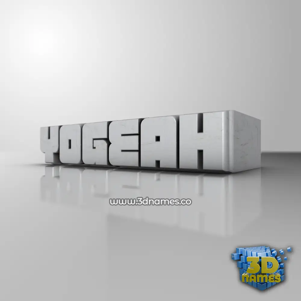 yogeah in White Metro style - 3D name wallpaper