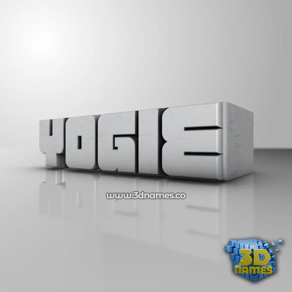 yogie in White Metro style - 3D name wallpaper