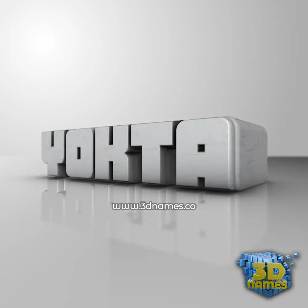 yokta in White Metro style - 3D name wallpaper