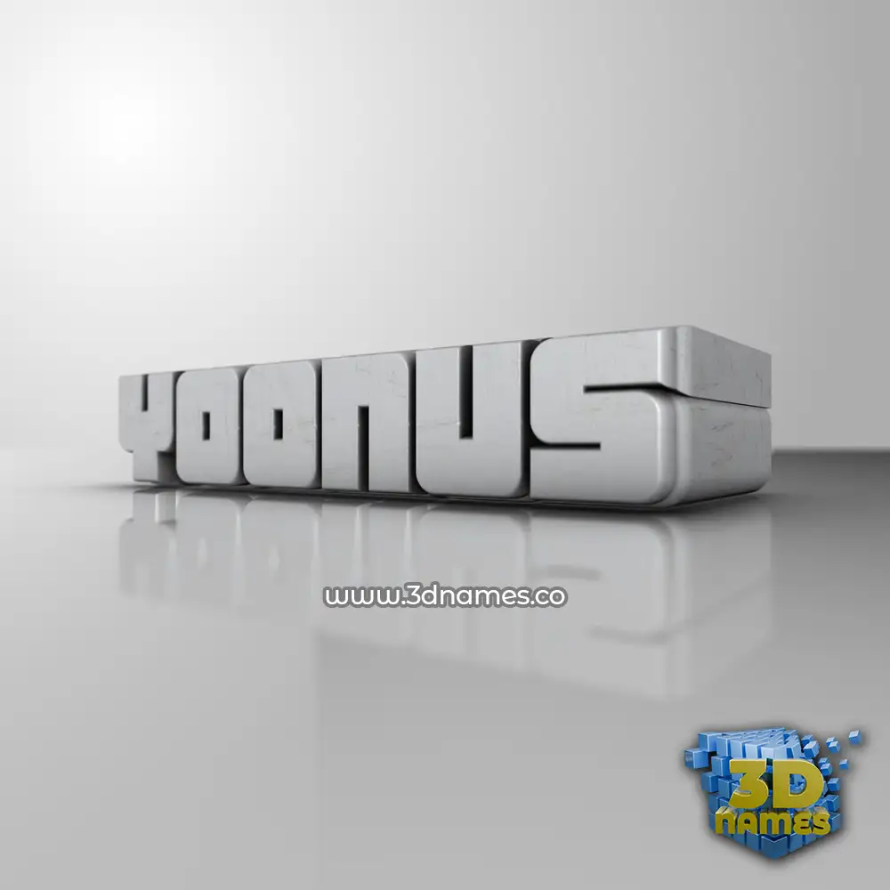 yoonus in White Metro style - 3D name wallpaper