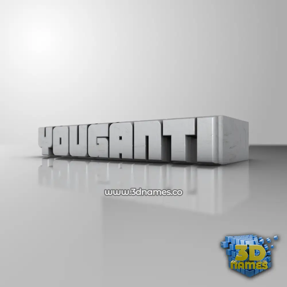 youganti in White Metro style - 3D name wallpaper
