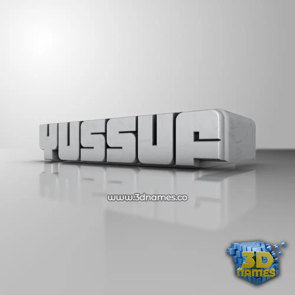 yussuf in White Metro style - 3D name wallpaper