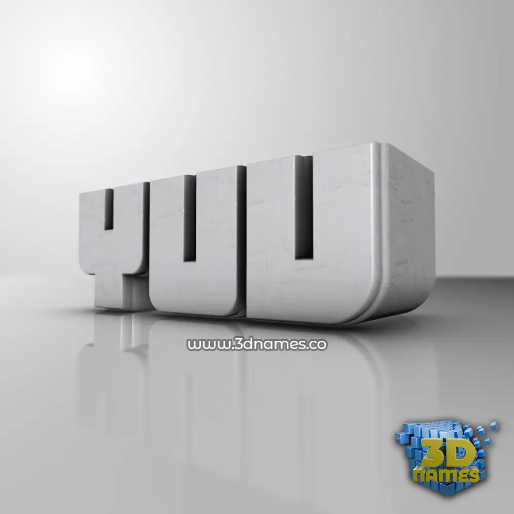 yuv in White Metro style - 3D name wallpaper