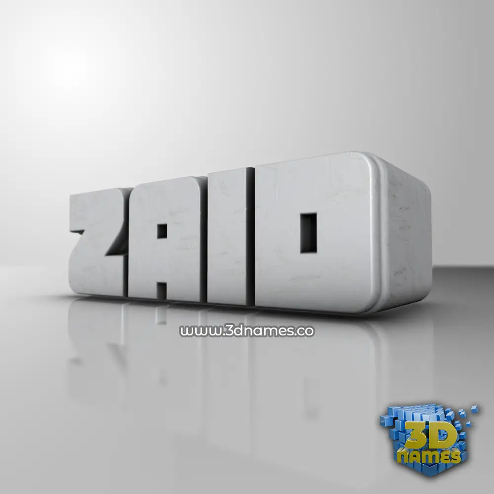 zaid in White Metro style - 3D name wallpaper