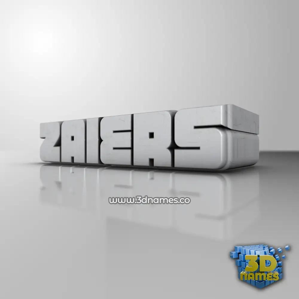 zaiers in White Metro style - 3D name wallpaper