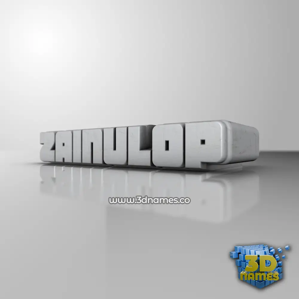 zainulop in White Metro style - 3D name wallpaper