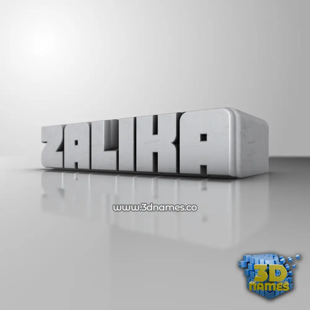 zalika in White Metro style - 3D name wallpaper
